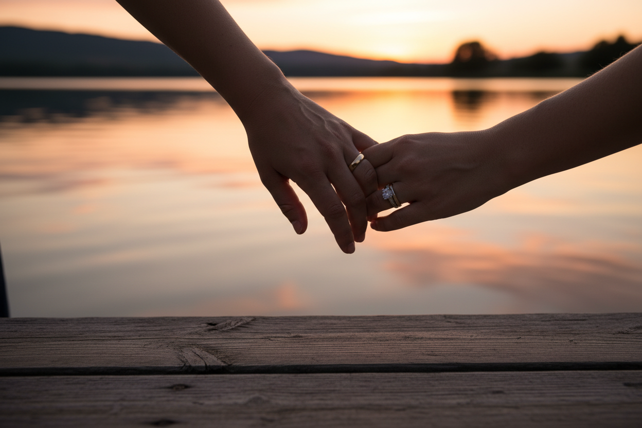 Anniversary hands intertwined