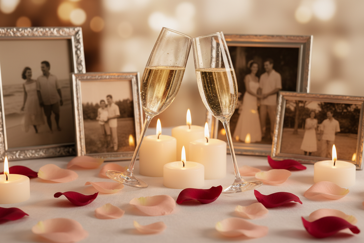 Anniversary champagne toast