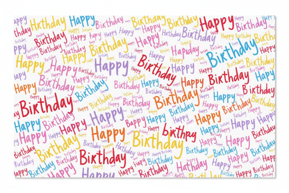 Happy Birthday Card - Flower Field Text Pattern