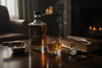 Sophisticated whiskey and cigar birthday